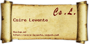 Csire Levente névjegykártya